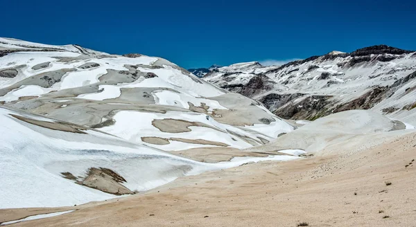 Следы Песке Уникальных Горах Пустыни Белого Песка Патагонии Чили Солнечное — стоковое фото