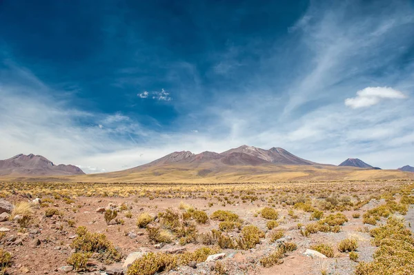 Brillante Día Soleado Volcanes Del Desierto Atacama Montañas Sur San —  Fotos de Stock