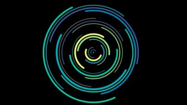Yayanimasyonu ile soyut arka plan, daire sorunsuz bir döngü 4k animasyon sonsuz döndürmek. Kesintisiz döngü sarı, yeşil, mavi daireler animasyon. Dairesel eleman eğrileri etrafında dönen.