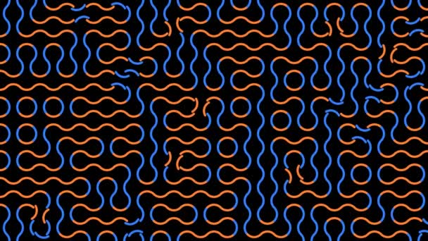 abstrakten Hintergrund mit Animation von Rohren drehen Full-HD-Animation. Braune, blaue Pipeline-Animation des verschlungenen Labyrinths der Rohrumwandlung. wechselnde Farben der Verbindungsrohre in verschiedenen Längen