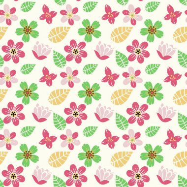 Kış çiçek yaprakları dikişsiz desen - kumaş koleksiyonları