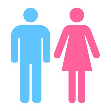 Erkekler ve kadınlar için tuvalet tabelası