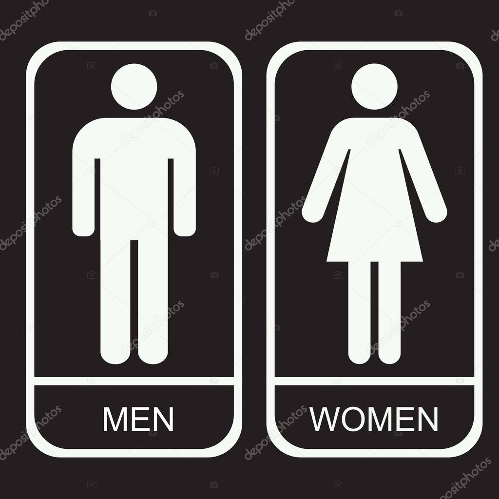 Men women toilet or bathroom or restroom sign vector icon