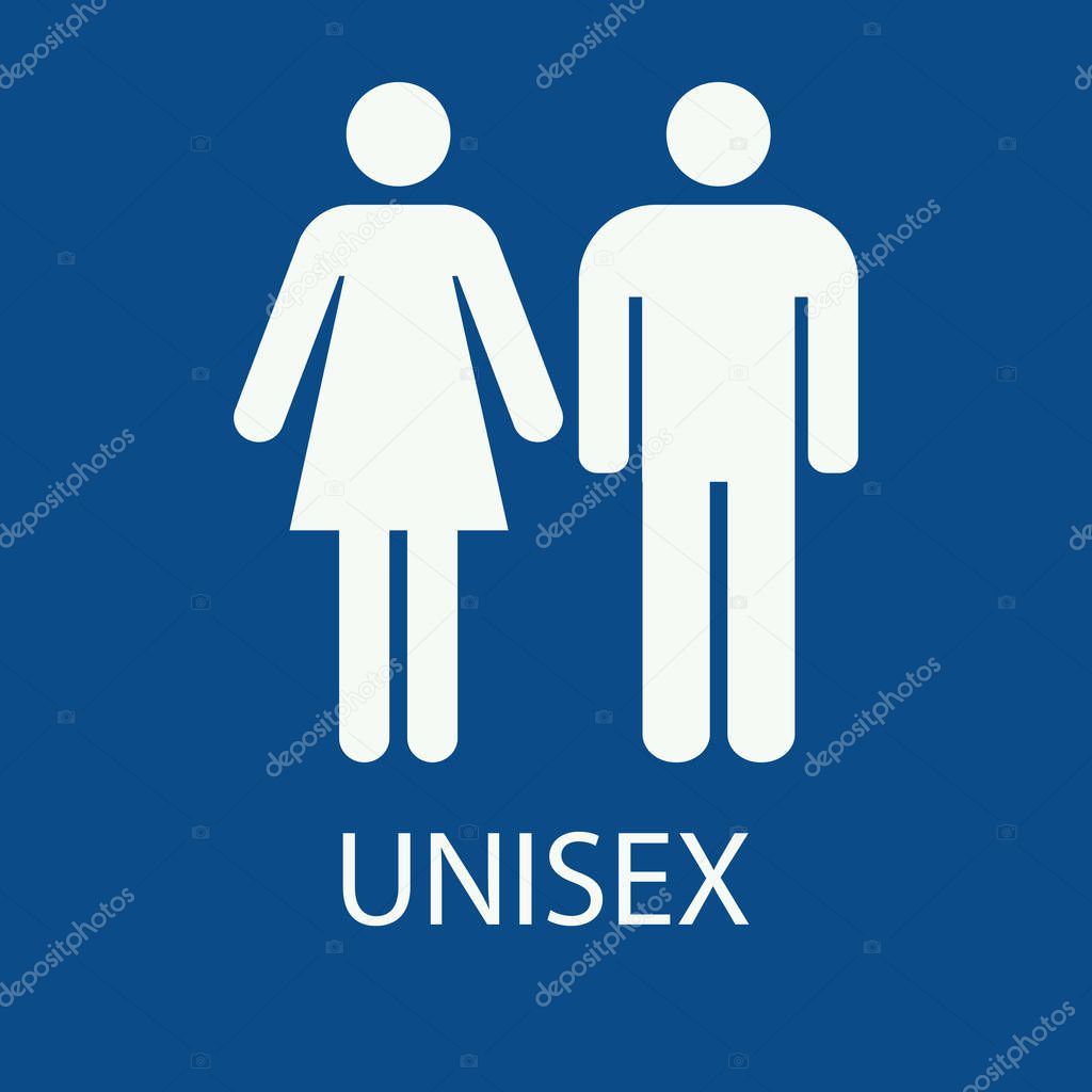 Unisex restroom sign vector illustration