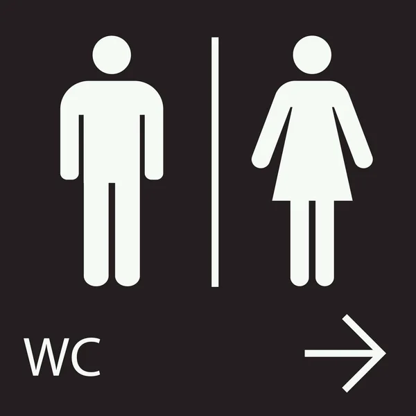 Wc 厕所矢量男女卫生间箭头标志 — 图库矢量图片