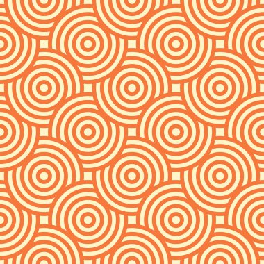 Kesişme daireleri ile oluşturulan vektör geometrik dikişsiz desen