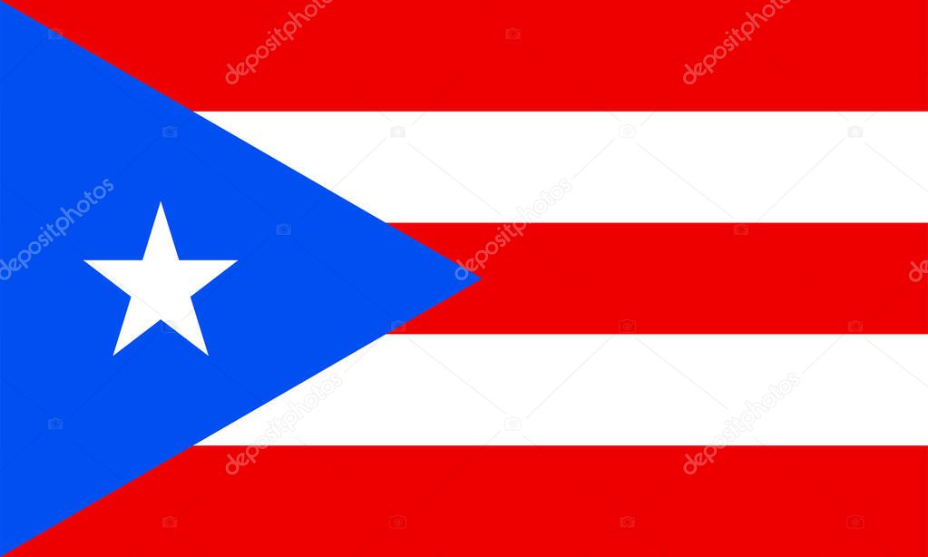 Puerto Rican flag or National flag of Puerto rico vector illustration