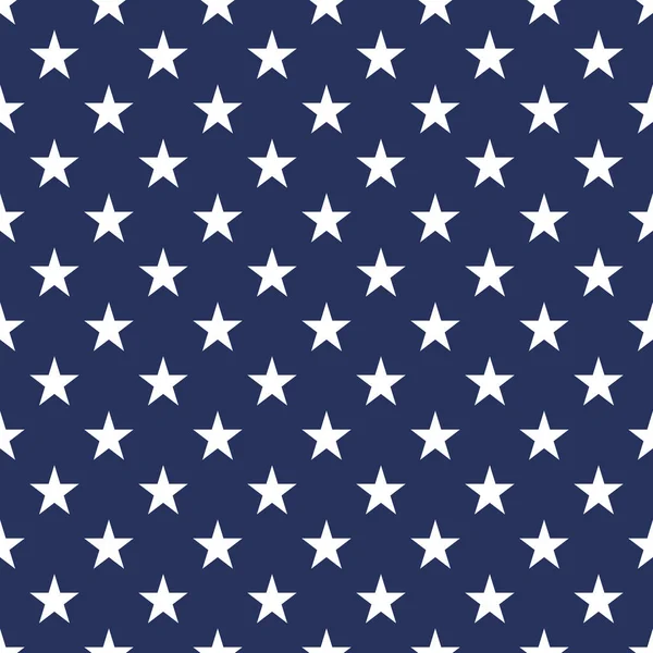 Bandera de EE.UU. estrellas blancas sobre fondo azul sin costuras patrón vector ilustración . — Archivo Imágenes Vectoriales