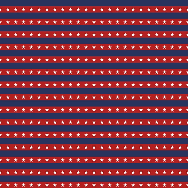 Bandera de EE.UU. color rojo, azul rayas estrella patrón sin costura repetir fondo — Archivo Imágenes Vectoriales