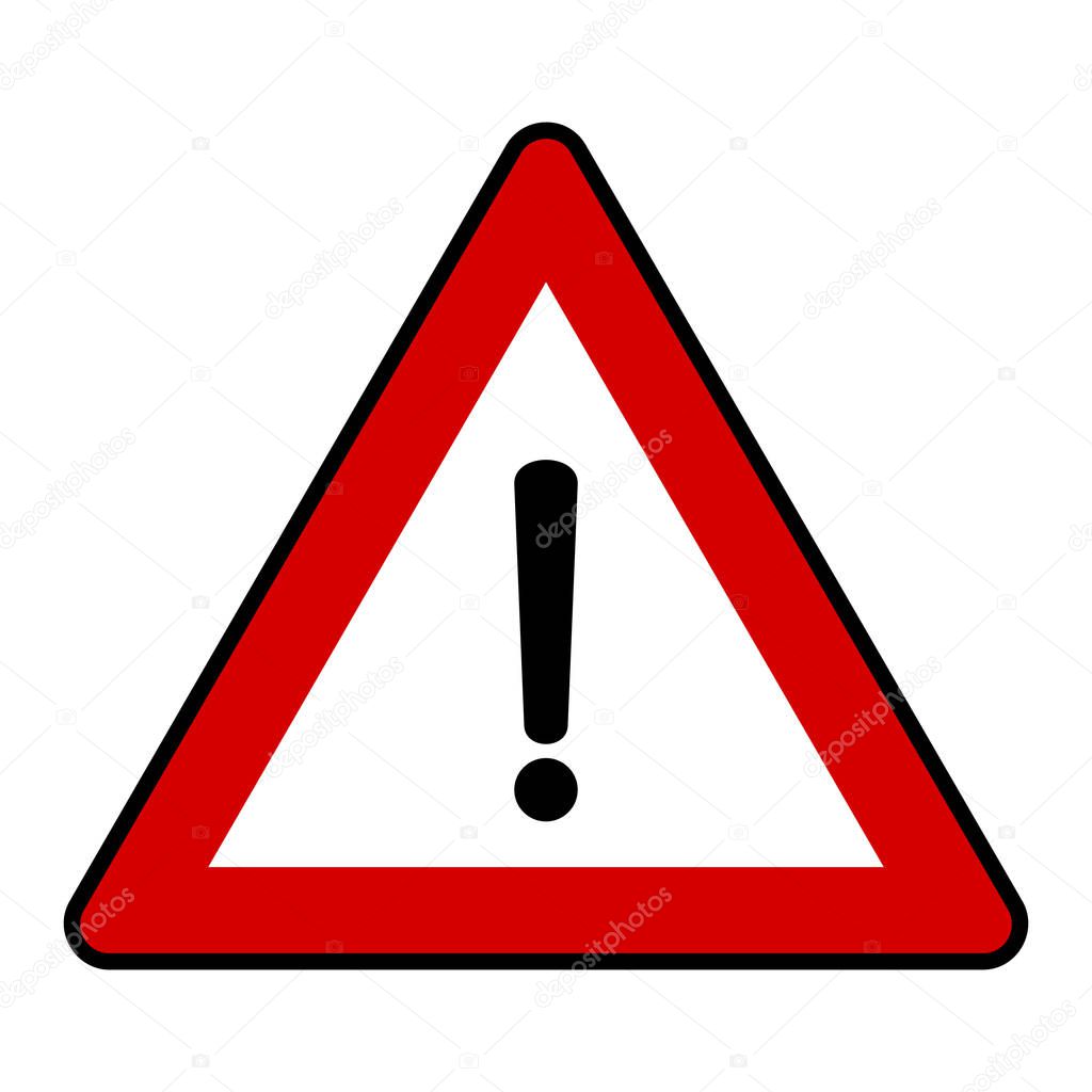 Traffic sign danger - Exclamation in triangle vector illustration background