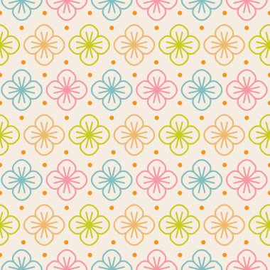 Beyaz arka plan üzerinde Bebek renkli çiçek doodle dikişsiz pastel desen