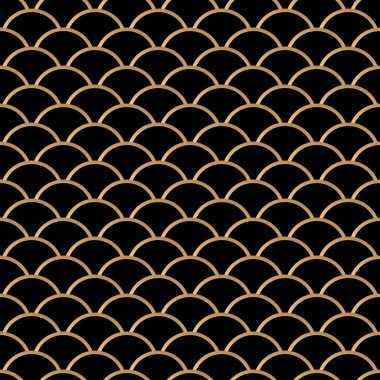 Soyut altın süs dikişsiz desen vektör arka plan - Siyah, altın.