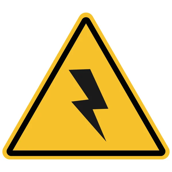 High voltage danger sign, safety vector illustration.Yellow,black. — Stock Vector