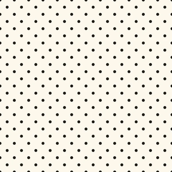 White and black polka dot print - Seamless pattern vector illustration — Stock Vector