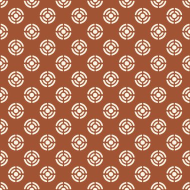Soyut geometrik daire amacı amaç dikişsiz desen. Koyu turuncu ve beyaz.