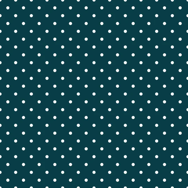 White polka dots seamless repeating pattern green background vector — Stock Vector