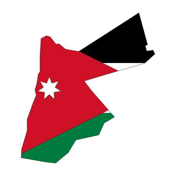 Mapa Jordan z flagą wektor lub jordańska flaga Mapa — Wektor stockowy