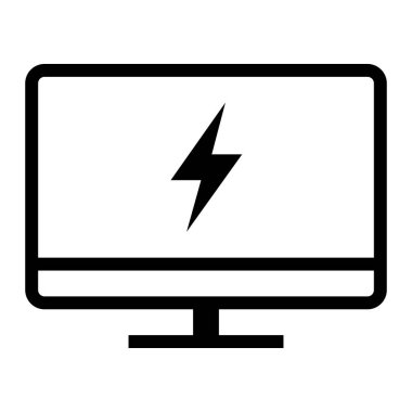 Lcd plazma ekran simgesi vektör - Bilgisayar monitörü.