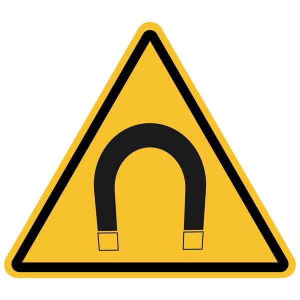 Panneau d'avertissement Vecteur de champ magnétique fort Tableau triangle jaune . — Image vectorielle
