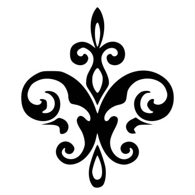 Siyah fleur de lis siluet vektör illüstrasyon