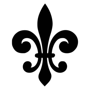 Soyut siyah fleur de lis ortaçağ çiçek siluet vektör