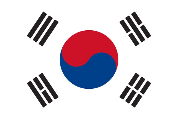 Latar belakang gambar vektor bendera Korea Selatan - Stok Vektor