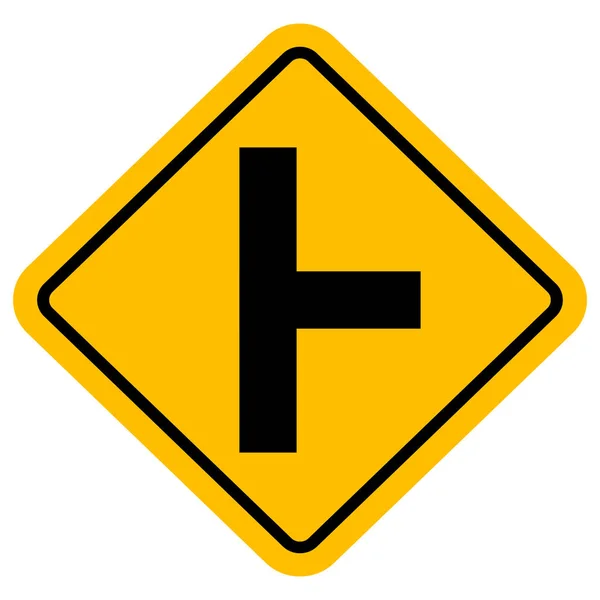 Side road right - traffic sign warning diamond board vector — 스톡 벡터