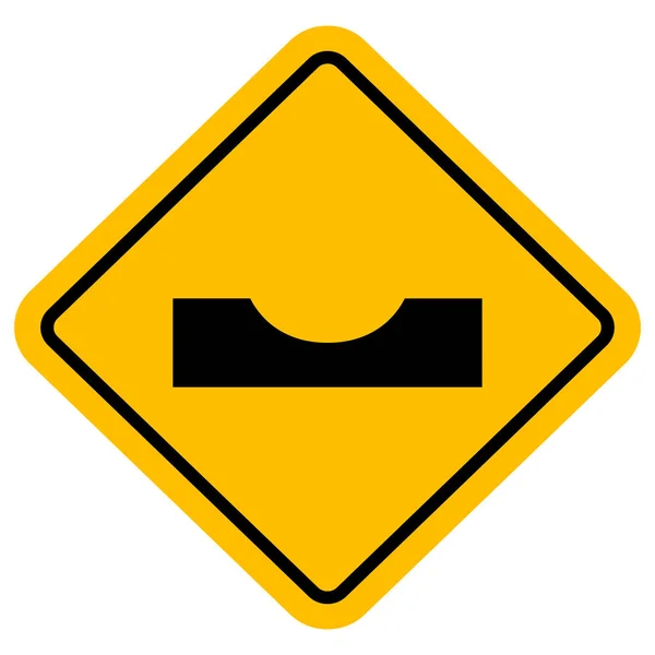 危険な深い道路標識。交通記号ディップベクトルイラスト — ストックベクタ