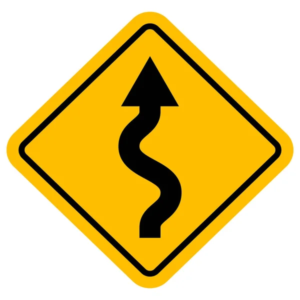 Zigzag panneau de signalisation vectoriel illustration fond — Image vectorielle