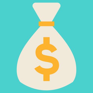 Para çantası simgesini dolar işareti olan vektör çizim