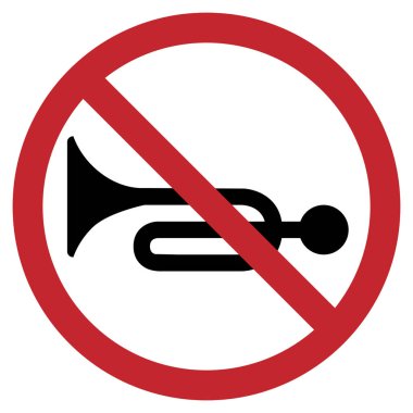 Ses boynuzu çizimi yok. Trafik işareti..