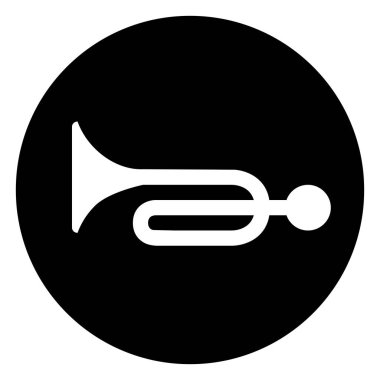 Ses boynuzu vektör illüstrasyonu. Trafik işareti Siyah arkaplan.