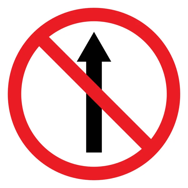 No straight traffic sign vector illustration. — ストックベクタ
