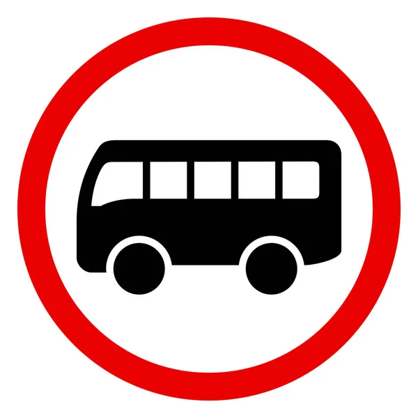 Sinal de estrada ônibus parar vetor símbolo de tráfego. Vermelho, branco. — Vetor de Stock