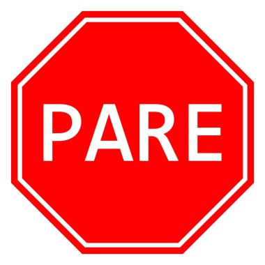 İspanyolca Dur trafik işareti vektör illüstrasyonu