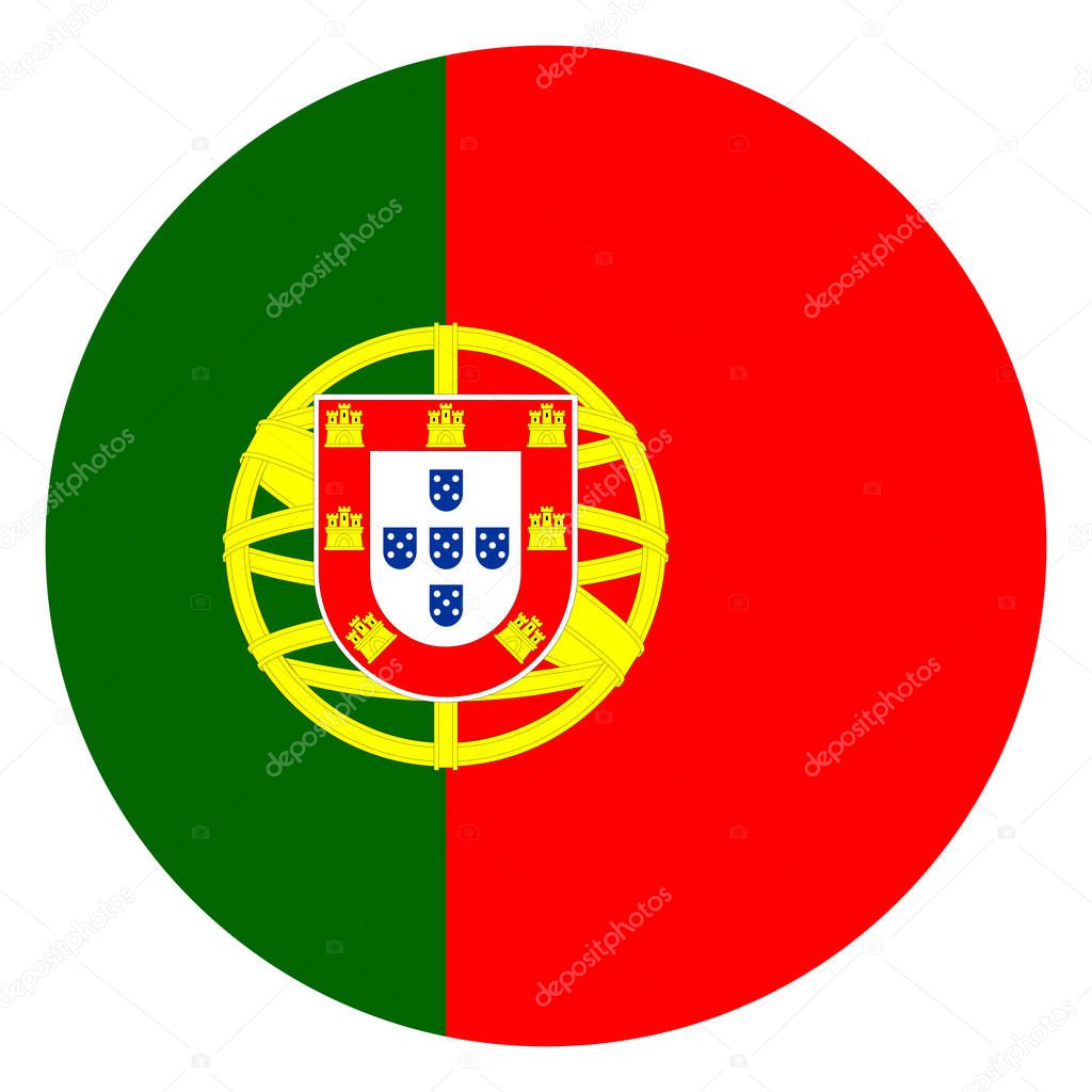 Portugal flag round icon vector illustration