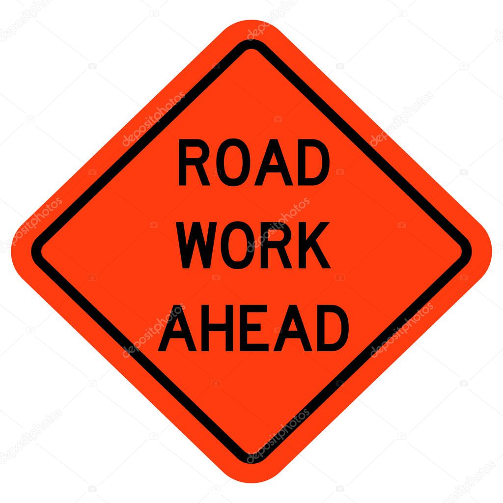 Road work ahead sign vector illustration