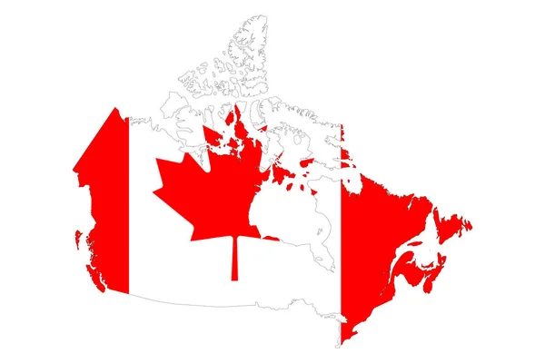 Canadá mapa bandeira vetor ilustração — Vetor de Stock
