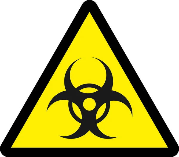 Bohazard Vorsicht Zeichen Sicherheitshinweis Für Den Sperrbezirk Gelber Hintergrund — Stockvektor