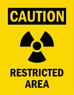 Radiation warning sign. Restricted area. Perfect for business concepts, backgrounds, label, poster, sticker, sign, symbol and wallpaper. clipart