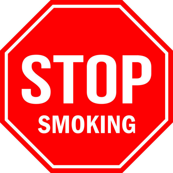 Stop smoking floor sign. Red background. Perfect for backgrounds, backdrop, sign, symbol, icon, label, sticker, poster, banner and wallpapers.