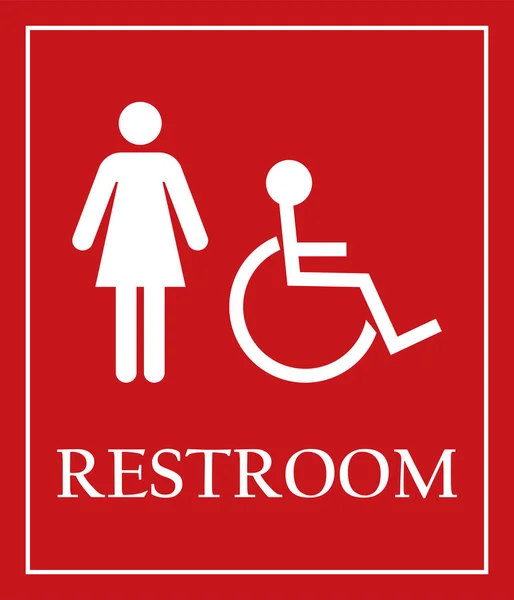 Panneau Des Toilettes Femmes Handicapés Panneaux Milieux Toilettes — Image vectorielle