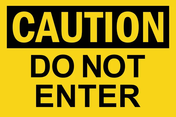 Enter Caution Sign Black Yellow Background Perfect Backgrounds Backdrop Sticker — Stock Vector