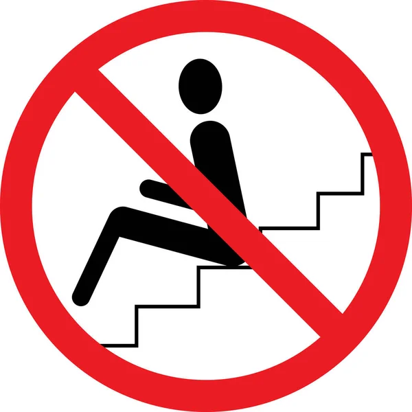Jangan Duduk Tanda Peringatan Simbol Keselamatan Eskalator Sempurna Untuk Latar - Stok Vektor