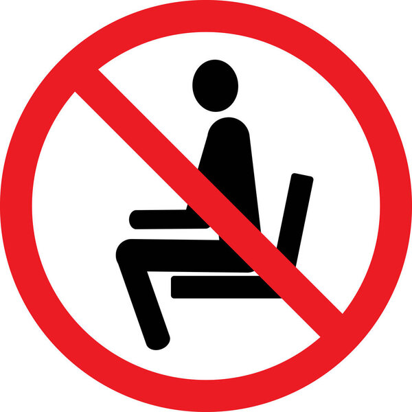 Do not sit here warning sign. Perfect for backgrounds, backdrop, sticker, label, icon, sign, symbol and wallpaper.