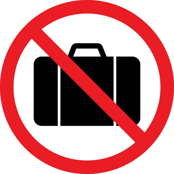 Taschen Dürfen Kein Warnschild Sein Sicherheitssymbol Verbietet Koffer Geldautomaten Supermarkt — Stockvektor