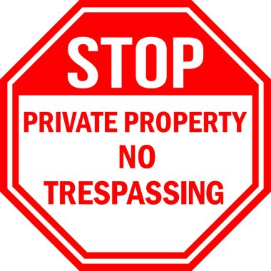 Özel mülk. İzinsiz giriş yok. Kırmızı arka plan. Arka plan, çıkartma, afiş, poster, çit, ahşap çit, kapı ve direkler için mükemmel.
