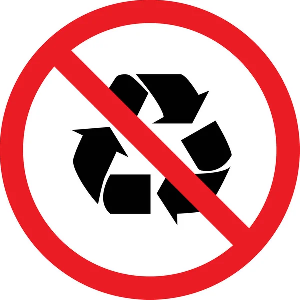 Pas Recycler Uniquement Les Panneaux Poubelle Symbole Déchets Non Recyclables — Image vectorielle