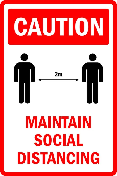 Maintenir Distance Sociale Covid Affiche Sécurité Gardez Une Distance Mètres — Image vectorielle