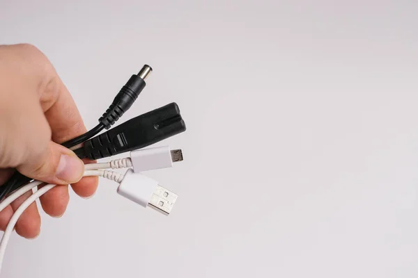 Usb Oplader Voor Telefoon Andere Digitale Gadget Een Witte Achtergrond — Stockfoto